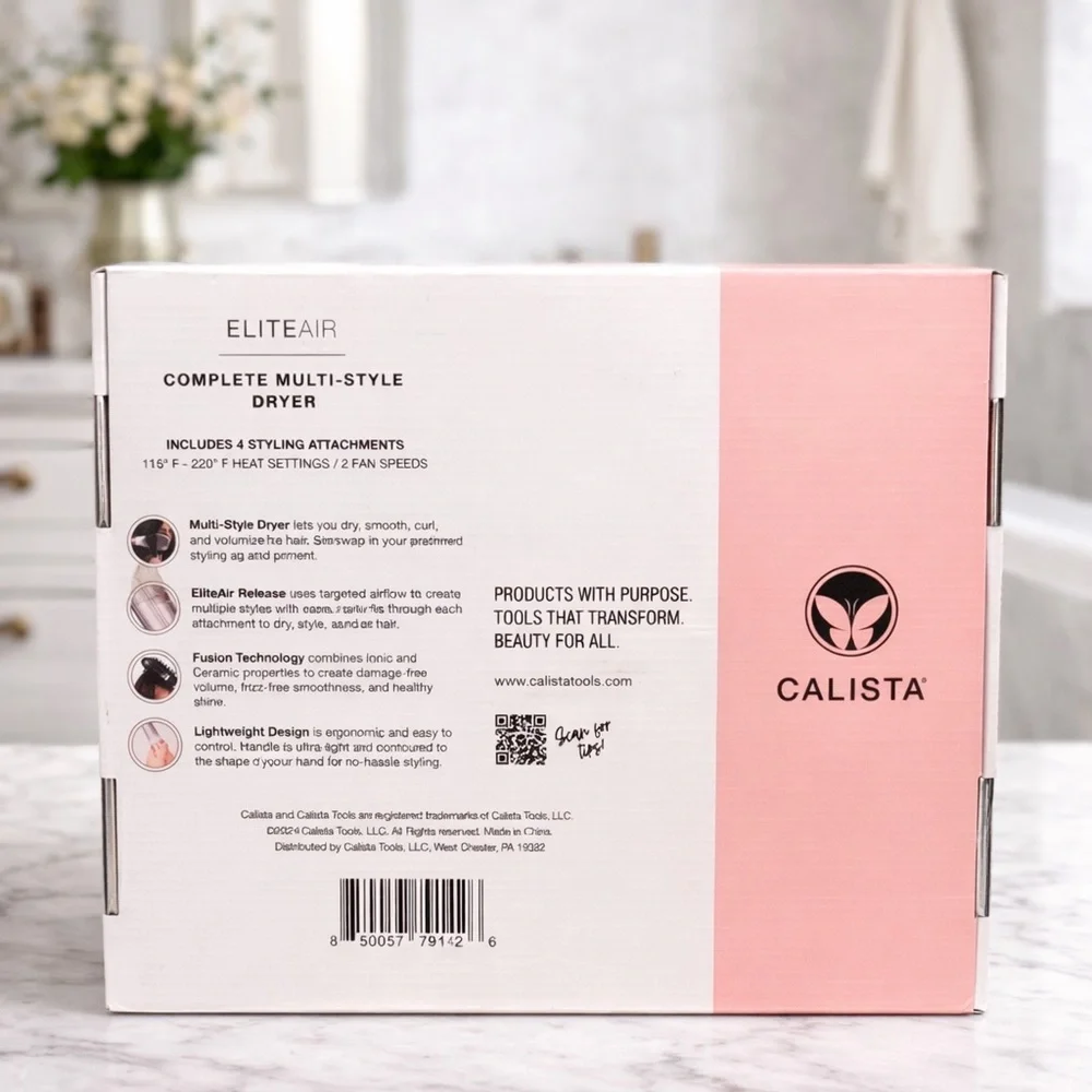 Calista EliteAir Multi-Style Dryer Pink Complete Set Hair Styler Tested